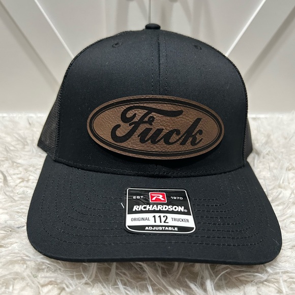 F*ck Laser engraved Richardson 112 trucker hat. - Picture 2 of 2